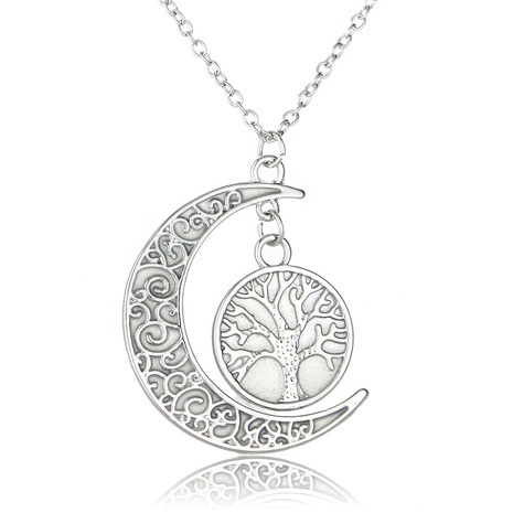 European and American Halloween Hot Hollow Moon Luminous Lucky Tree Clavicle Chain Accessories Necklace Factory in Stock Ornament's discount tags