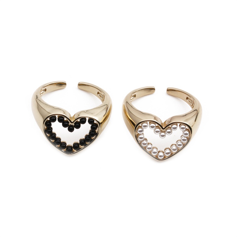 European and American fashion heartshaped jewelry copperplated dripping oil multicolor heart ring