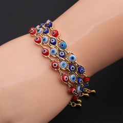 European and American jewelry new copper plated real gold dripping oil multicolor demon eye bracelet female