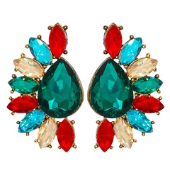 New European and American personality diamond flower shape geometric earrings wholesale