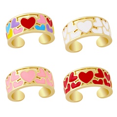 European and American drop oil ring trend line personality niche design sense opening heart index finger ring