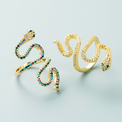 Grenz überschreitende Waren quelle Europäische und amerikanische Mode All-Match Kupfer beschichtete offene Ring weibliche echte Gold mikro eingelegte helle Stein offene verstellbare Ring Frauen