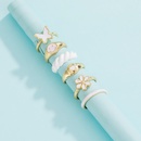 Europische und amerikanische grenzberschreitende neue Mode Schmetterling Smiley Ring weie Pfirsich Herz Blume 6teiliges Setpicture8