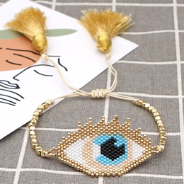 Miyuki beads handwoven Turkish Demon Eye Bracelet Female Gold Bead Tassel Personality Braceletpicture12