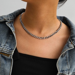 trendy simple basic chain titanium steel necklace trendy hip-hop necklace male wholesale