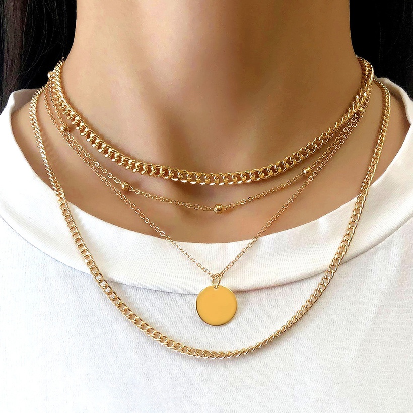 Bijoux Fantaisie Colliers | Collier De Perles MulticouchesPendentif Gomtrique Simple En Gros - UQ93868
