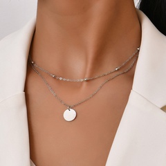 Simple geometric pendant multi-layer bead necklace wholesale