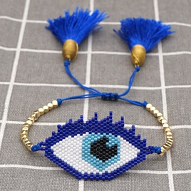Miyuki beads handwoven Turkish Demon Eye Bracelet Female Gold Bead Tassel Personality Braceletpicture14