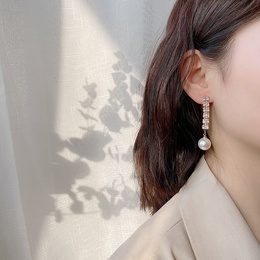 retro temperament diamond long tassel pearl pendant earringspicture10