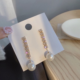 retro temperament diamond long tassel pearl pendant earringspicture13