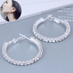 Boucles d'oreilles de haute qualité à grand cercle de diamants coréens de 30 mm