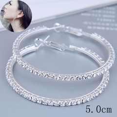 Boucles d'oreilles de haute qualité à grand cercle de diamants coréens de 50 mm