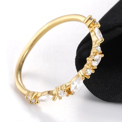Bague zircon en or 18 carats bague fine en diamant exquis bijoux simples transfrontaliers