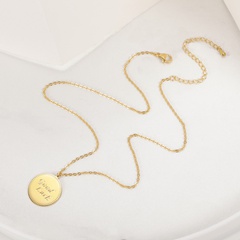 New English Letter Disc Pendant Good Luck Round Necklace Men and Women Couple Necklaces
