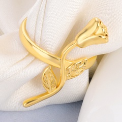 new three-dimensional rose ring European and American style flower ring 18k gold one-piece
