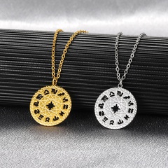 new twelve constellation hollow necklace 18k gold-plated male and female couples Scorpio necklace