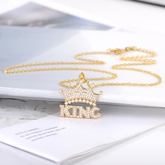 new hip-hop necklace KING crown pendant jewelry men and women necklace