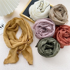 Semicírculo de algodón y lino bufanda triangular bufanda de seda moda coreana bufanda salvaje pañuelo decorativo bufanda