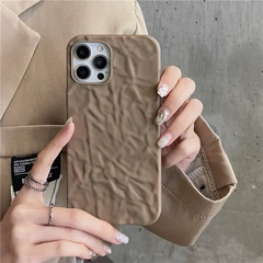 simple wrinkle autumn and winter brown Apple 12 13Promax mobile phone case wholesale