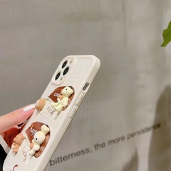 dessin animé ours lapin pomme en trois dimensions 13Pro 12Pro max étui pour téléphone portable en gros