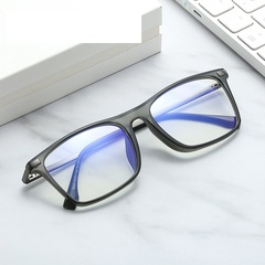 new business men retro square frame glasses anti-blue light flat glasses can be equipped with myopia glasses