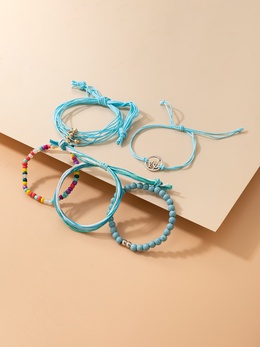 new jewelry Bohemian style color rice beads fivepiece bracelet braided rope bracelet setpicture13
