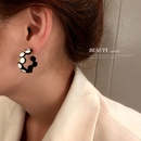925 silver needle geometric drop oil Cshaped earring earrings female Korean black and white color matching earrings cold wind earrings womenpicture20