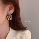 925 silver needle geometric square leopard print plush earrings earrings Korean retro niche autumn and winter personality earringspicture13