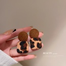 925 silver needle geometric square leopard print plush earrings earrings Korean retro niche autumn and winter personality earringspicture14