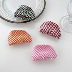 small square semicircle acetic acid catch clip hairpin plaid disc hair shark clip