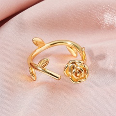 anillo abierto retro tendencia moda salvaje anillo de cobre rosa