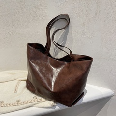 fashion tote bag shiny solid color large-capacity commuter single shoulder big bag