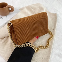 Chain suede small square bag fashion horizontal shoulder messenger bag sense 2021 new underarm bag