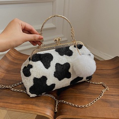 Autumn and winter small bag Korean version of the plush bag cow pattern messenger bag wild chain shoulder bag