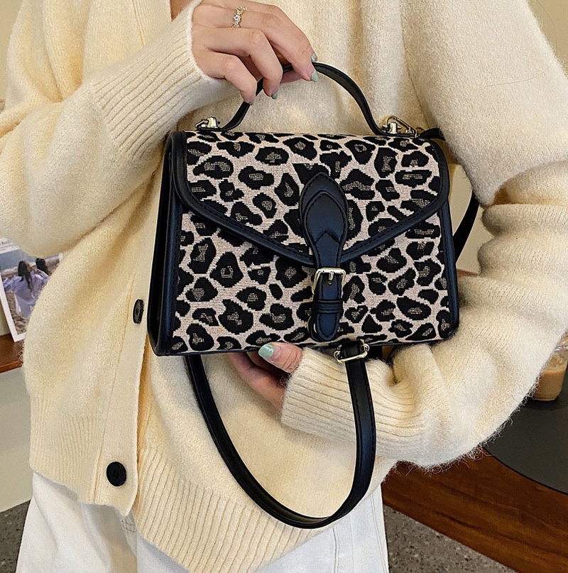 Handtaschen 2021 neue trendige Mode Leopardenmuster eine Schulter Umhngetasche tragbare kleine quadratische Tasche