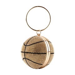 Creative Basketball Dinner Bag Handmade Diamond Evening Bag Spherical Clutch
