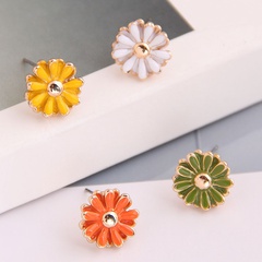 Korean simple daisy flower personality combination personalized earrings