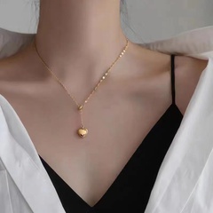 Irregular 18k gold fashion exquisite peach heart necklace female clavicle trend adjustable necklace