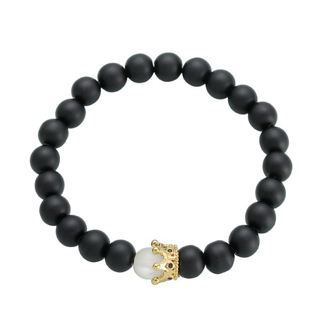 nouvelle mode alliage couronne coloré verre perle bracelet élastique corde bracelet bijoux en gros's discount tags