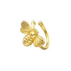 Retro Biene 18k Gold Kupfer Ohrclip Ohrringe weibliche Mode Persönlichkeit Trend Insekten Ohrring Ohrschmuck