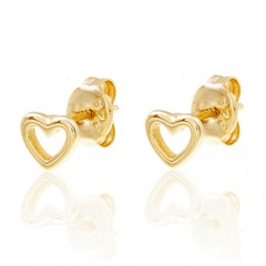 cute heart-shaped small stud earrings hollow love temperament earrings ear buckle ear jewelry