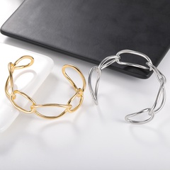 personnalité de la mode bracelet sauvage bijoux à main ouverte Bracelet tissé en cercle géométrique européen et américain
