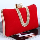 European and American dinner bag Ushaped diamondstudded clutch bag largecapacity banquet bagpicture14