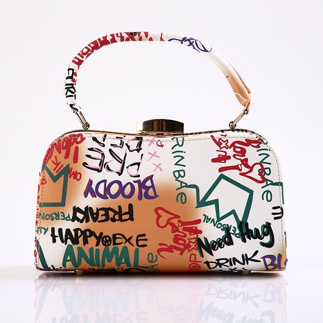nouveau style mode grande capacité pochette créatif jet d'encre graffiti hit couleur portable sac à main femme NHLS447797's discount tags