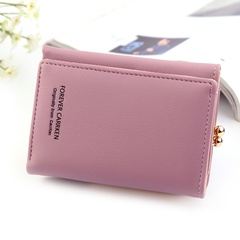 New Wallet Short Fashion Vertical Plain Tri-fold Card Holder Multifunctional Coin Purse Korean Small Wallet