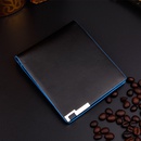 Koreanische Version der neuen mehrfarbigen kurzen Brieftasche aus Eisenblech mit feinen Linien und Farbkanten fr Herren horizontale Brieftaschenpicture18