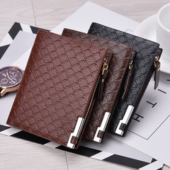 Herren Brieftasche Multi-Card-Position Brieftasche Business Short Plaid Horizontal Geldbörse Reiß verschluss Brieftasche Brieftasche Herren Karten tasche