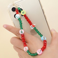 Bohemian style crystal soft ceramic Christmas tree snowman beads handmade beaded small bracelet holiday gifts