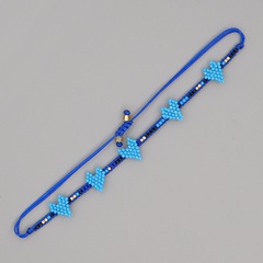 perles de riz miyuki tissées à la main bleu amour amitié corde petit bracelet mode bracelet empilable