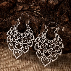 2021 European and American new jewelry retro ethnic geometric metal hollow earrings